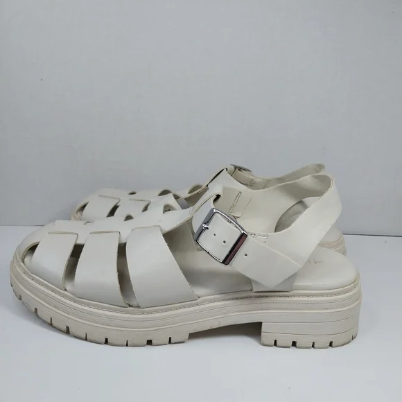 Old Navy Women's Size 8 M Chunky Y2K 90s Style Sandals Bone White Shoes - Picture 3 of 12